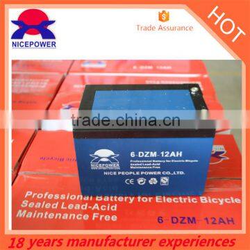 2015 Canton fair 24v rechargeable battery 12v 12ah scooter battery