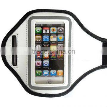 Whole best Reflective border around the PVC window Sport gym armband /adjust strap sport armbag for running / white color