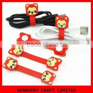 customized shape and logo soft pvc rubber plastic cable holder