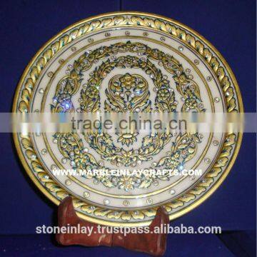 Top Quality Marble Plate With Golden Painting