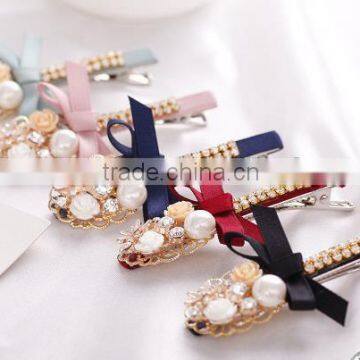 Newest Decorative Hair Bow Flower Beads Hair Clip Design Bridal Hair Accessory photo-3