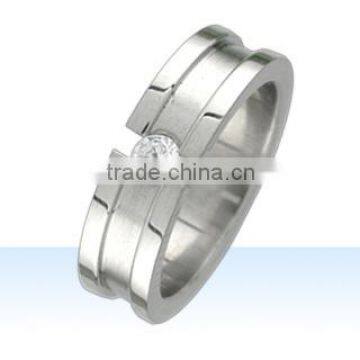 Stainless Steel Ring With Crystal