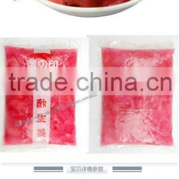 top quality 750g/bag red pickled sushi ginger