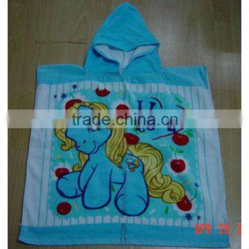 large size children hooded beach towel