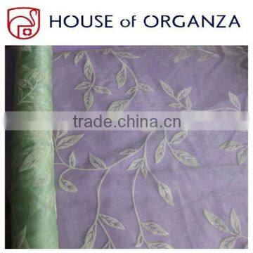 Flocking Organza Fabric for Holiday Decorations and Curtains