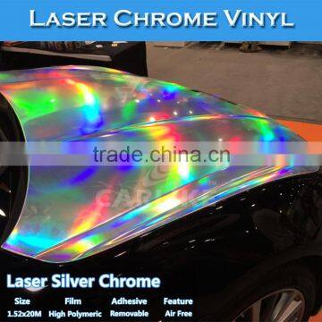 CARLIKE 1.52x20M Laser Chrome Holographic Rainbow Color Wrap Vinyl Stickers