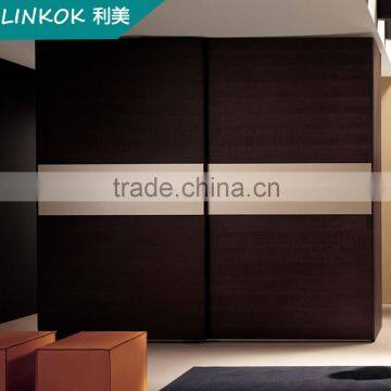 Factory direct veneer wardrobe door designs sliding door system prices China