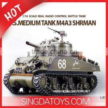 New 1/16 Radio Control Heng Long M4A3 Sherman Military Rc Tank HL3898