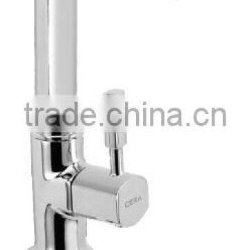 Pillar cock with swivel swan neck spout and aerator