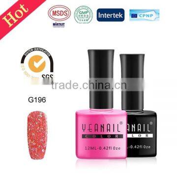 Beauty show YEANAIL 204 glitter colors durable soak off uv gel nail polish