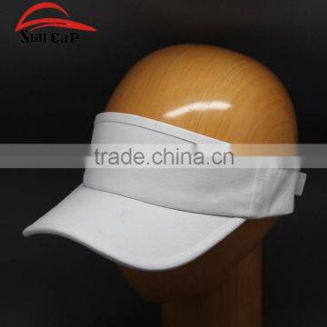 High Quality 100% Cotton Plain White Sun Visor Cap