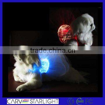 2015 hot sale fashion colorful special luminous fiber led dog clothes