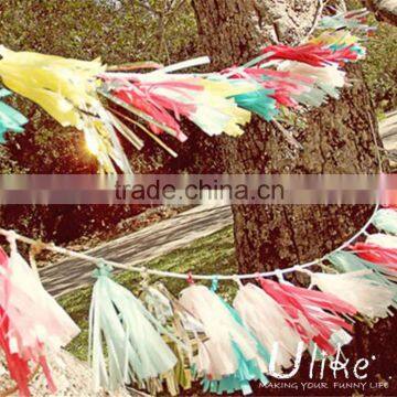 Bulk Diy Tissue Tassel Garland Elegant Colorful Gold and Silver Outdoor Foil and Tissue Outdoor Tinsel Garland photo-3