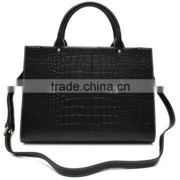 N2272-A5162 New Arrival Black Crocodile Pattern Leather Satchel Handbag Ladies Fashion Designer Bags photo-6