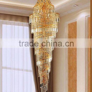 Cylinder Shape Crystal Chandelier , Long Chandeliers for Hotel Lobby photo-3