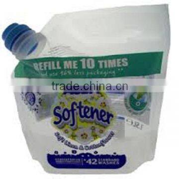 1L stand up fabric softener packaging pouches with corner spout