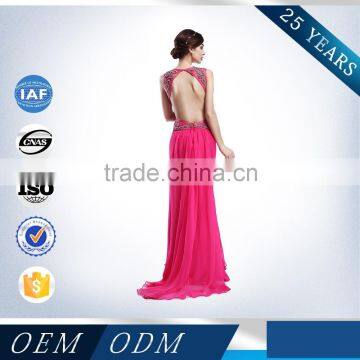 Factory Directly Wholesale Beautiful Peach Color Bridesmaid Dress photo-4