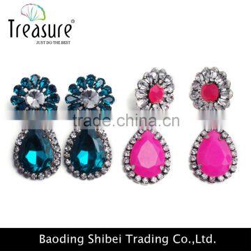 gemstone jewelry drop silver crystal earring dangle resin for women made in china