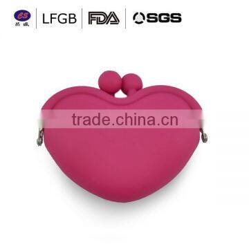 Fashionable and lovely heart shape silicone change wallet