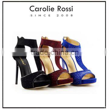 cheap jelly cross strap high heels ladies suede t strap pole dance heel