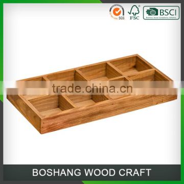 BoShang 8 Grid Trinket Wood Storage Box