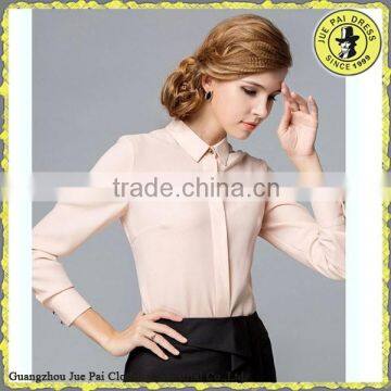 Anti-Wrinkle Female Chiffon Blusas For White Collar