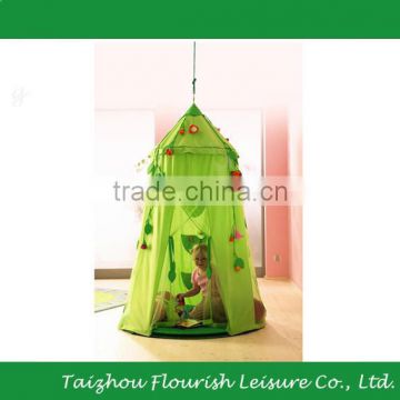 Children Indoor Green Mongolian Cartoon Flowers Printing Play Tent