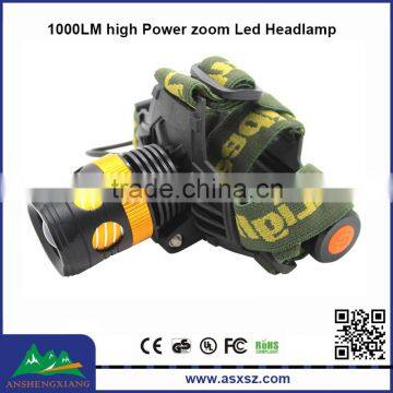 3 Mode 1xCREE XML T6 LED Headlamp 1000 Lumens High Power Zoom Led Headlamp