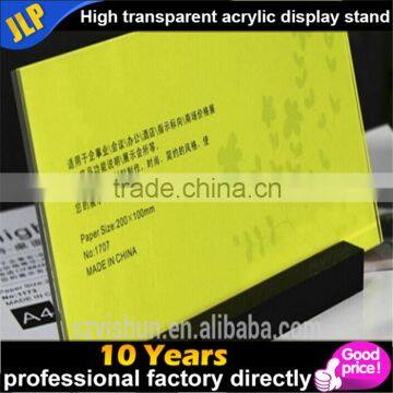 Acrylic menu display stand,plexiglass menu holder