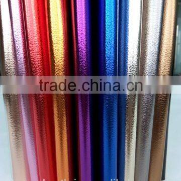 Fashion shinning Film PU Metallic Dry mill Synthetic PU Leather for Shoes