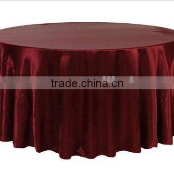 Burgundy satin round table cloth/table linen for weddings