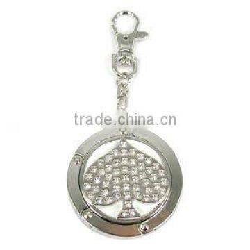 Fashion purse hanger with crystal and keychain