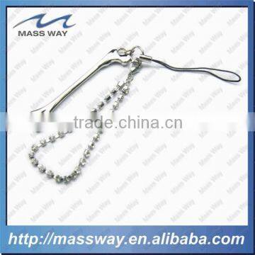 Custom Hang Mobile Fashion Really Pink Leather Metal Cell Phone Strap photo-3