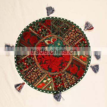 Indian Black Round Decorative Pillows Table Mats Round Pillow covers Indian Throw Cushions Indian Pillows Prayer Mat Meditation