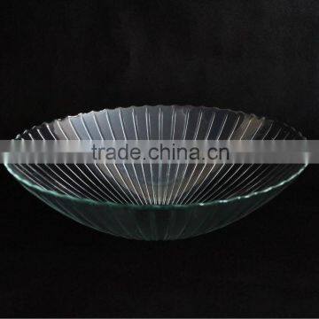 fan design clear round glass dinner plates