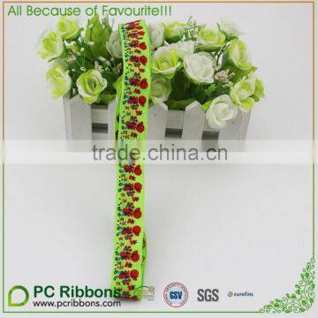 Narrow Vintage Woven Jacquard Ribbon Trim Royal Blue Red Black Ethnic Bohemian Chic Tribal