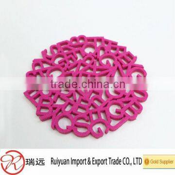 2015 Best Sell Customized A-Z Pattern Exquisite Laser-Cutting Felt Cup Mat From Gold Supplier photo-2
