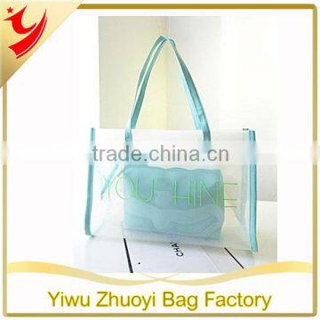 2014 Printed Clear Tote with Pouch beach bag