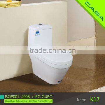 One piece ceramic water closet skirted front brazil hot toilet