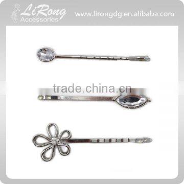 Silver Hair Bobby Pin with Diamonds