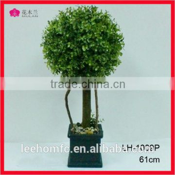 Potted Plant Plastic Table Small Plant Pots Artificial Grass Ball Tree Comfrey High Simulation Bonsai Tree