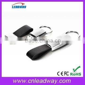 USB2.0 interface type leather usb key,grade A leather&metal usb keyring