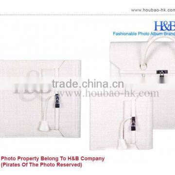 H&B Elegant White Album Leaf Leather Album Cover Binding photo-3