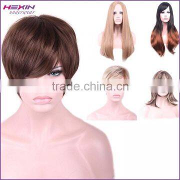 Short In Stock Synthetic Human Hair Full Lace Wig photo-5