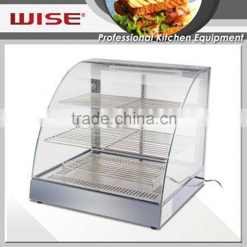 WISE Curved Glass Food Display Warmer For Fast Food