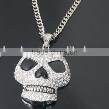 Fashion Silver Chain Jewelry Skull Face Hip Hop Pendant Necklace