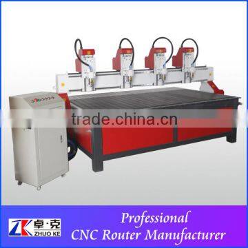 CNC Multi-Head Carpeter Engraving Machine With 4 Spindles ZK-2514-4