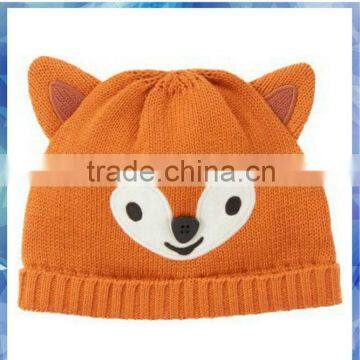 fox animal knit cotton baby hat/knit baby hat/cute baby hats