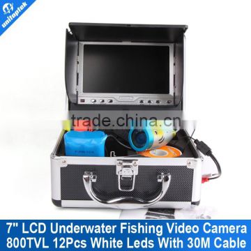 HD 800TVL Night Vision Underwater Camera Fish Finder Underwater System With 12Pcs Light Sun shade+30M Cable