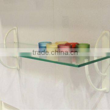 Easy Install Fancy White bathroom glass shelf brackets